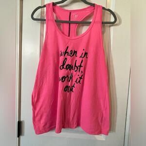 When in doubt, work it out - workout tank - hot pink - EUC - XL
